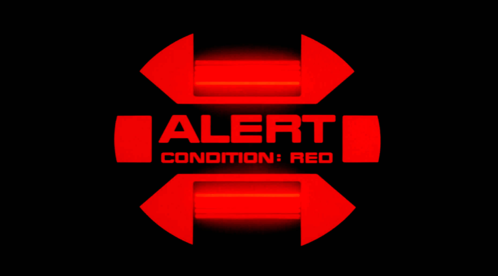 This is an image of the "red alert" screen from Star Trek II: The Wrath of Khan.