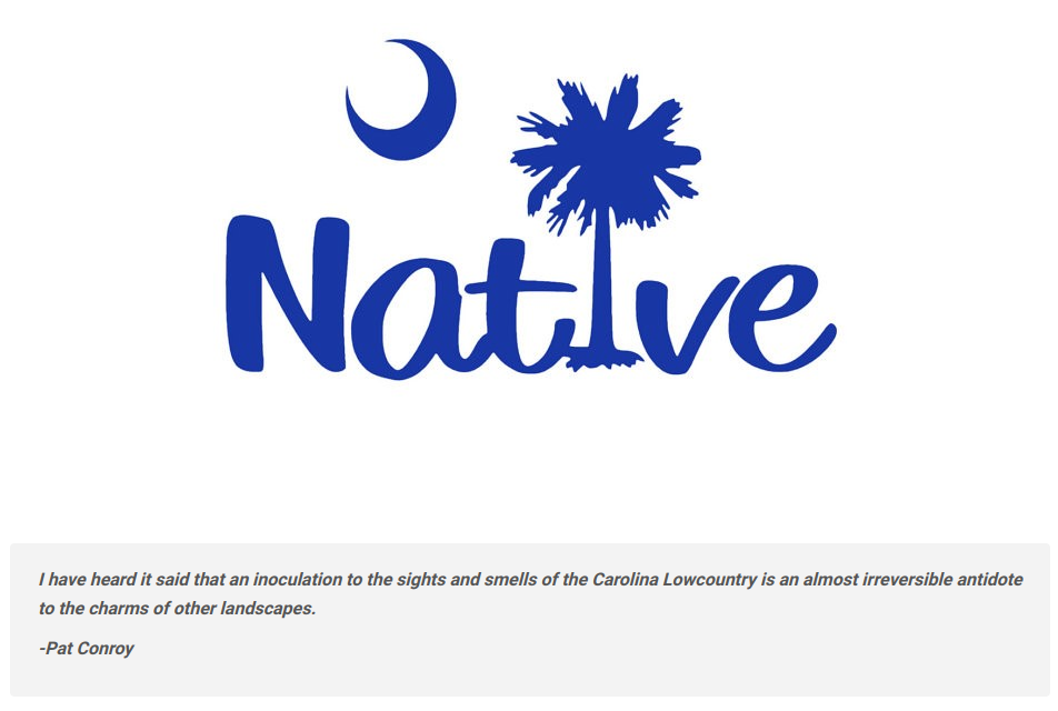 This is an image from the Lowcountry Vistas website on which the ubiquitous "Lowcountry native" logo can be seen. The logo can be seen virtually everywhere in the Lowcountry: on Folly Beach street signs, on natives' cars, and on pages of the Lowcountry Vistas website.